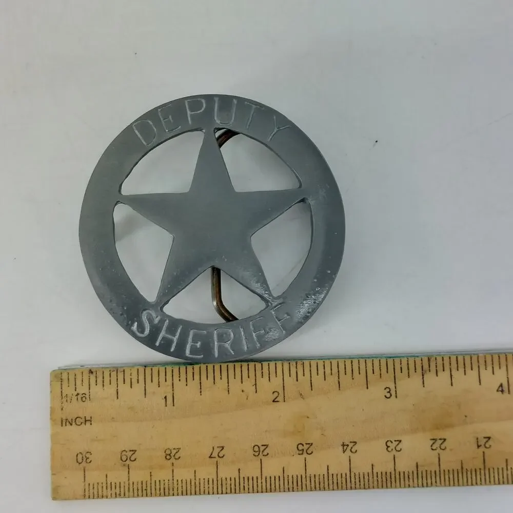 Vintage Deputy Sheriff Star Badge Belt Buckle Western Style